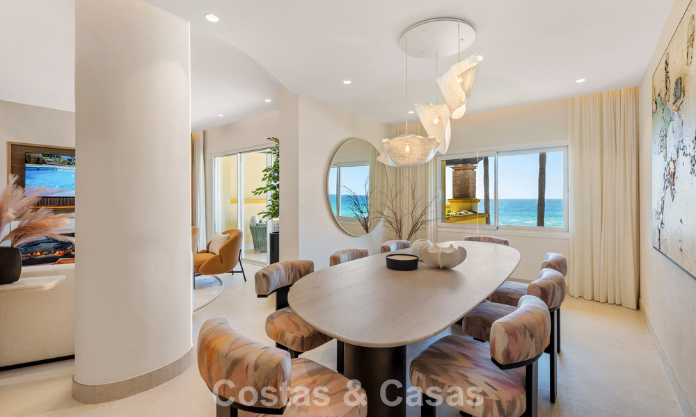 Luxurious 3-bedroom beachfront apartment with frontal sea views for sale east of Marbella centre 780916