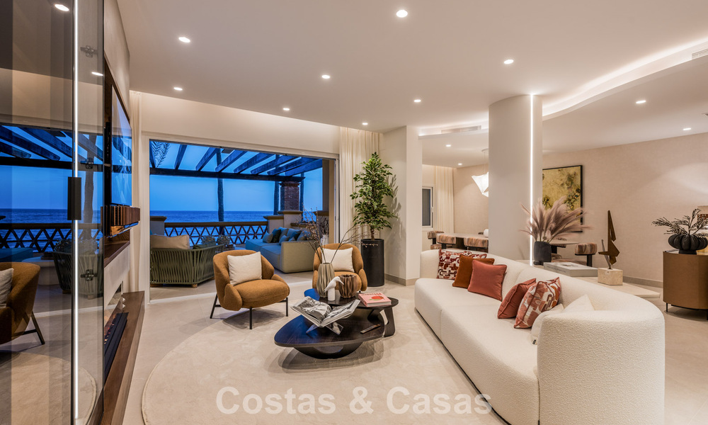 Luxurious 3-bedroom beachfront apartment with frontal sea views for sale east of Marbella centre 780990