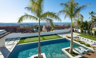 Exclusive luxury villa with modern Andalusian architecture for sale with panoramic sea views in Marbella - Benahavis 781193 