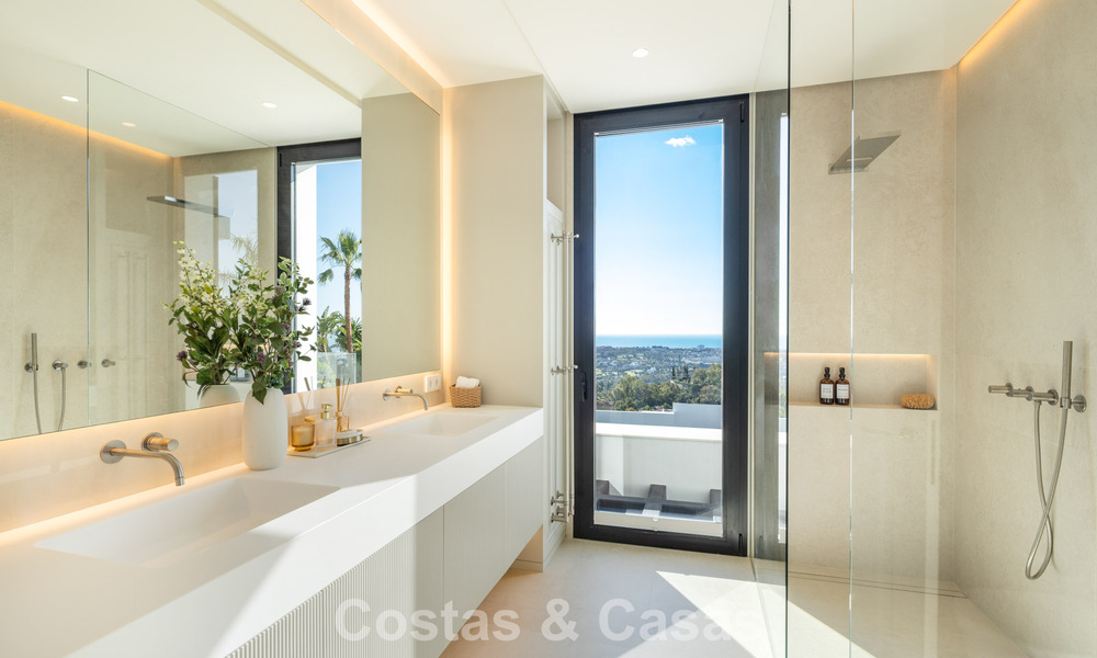 Exclusive luxury villa with modern Andalusian architecture for sale with panoramic sea views in Marbella - Benahavis 781195