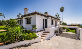 Luxury single storey villa with sea views for sale near the beach and golf course in Mijas Costa, Costa del Sol 781235 