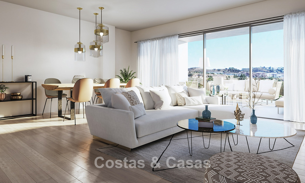 New apartments with sea views for sale just a stone's throw from the golf course in La Cala de Mijas, Costa del Sol 781160