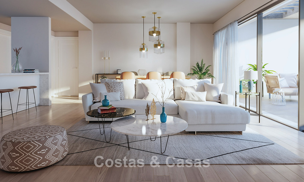 New apartments with sea views for sale just a stone's throw from the golf course in La Cala de Mijas, Costa del Sol 781161