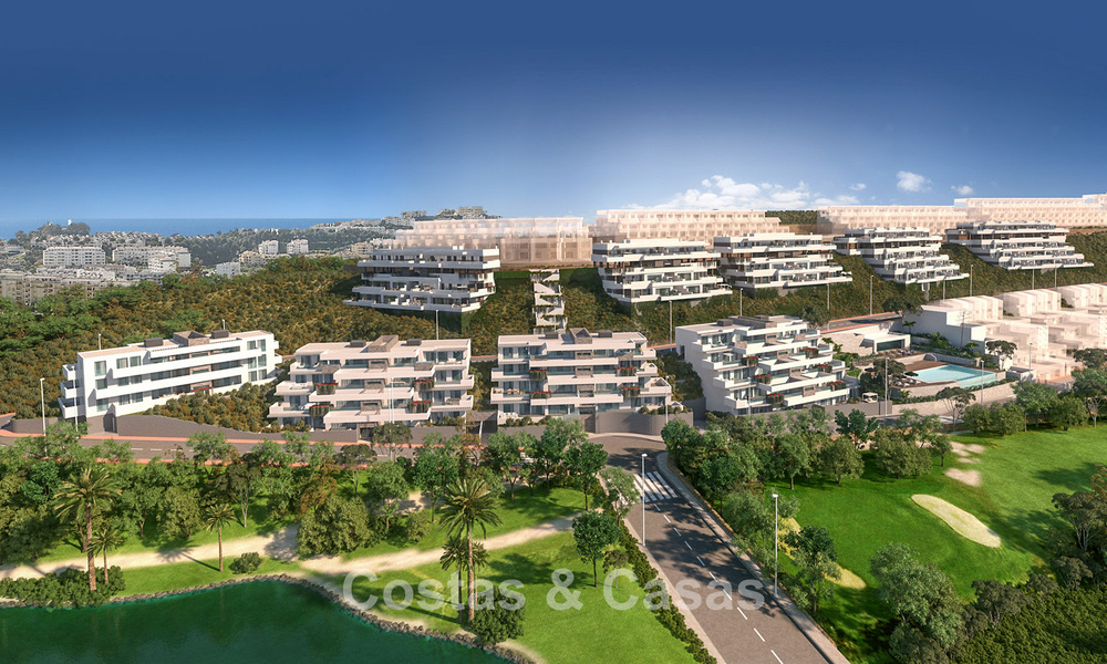 New apartments with sea views for sale just a stone's throw from the golf course in La Cala de Mijas, Costa del Sol 781164