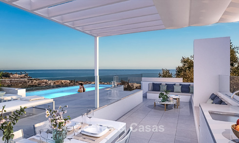 New contemporary luxury apartments with sea views for sale near golf course in La Cala de Mijas, Costa del Sol 781168
