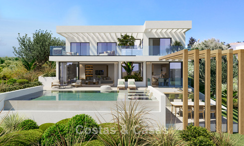 New to the market! High-tech designer villas for sale in a sought-after golf setting near the centre of Estepona 781760