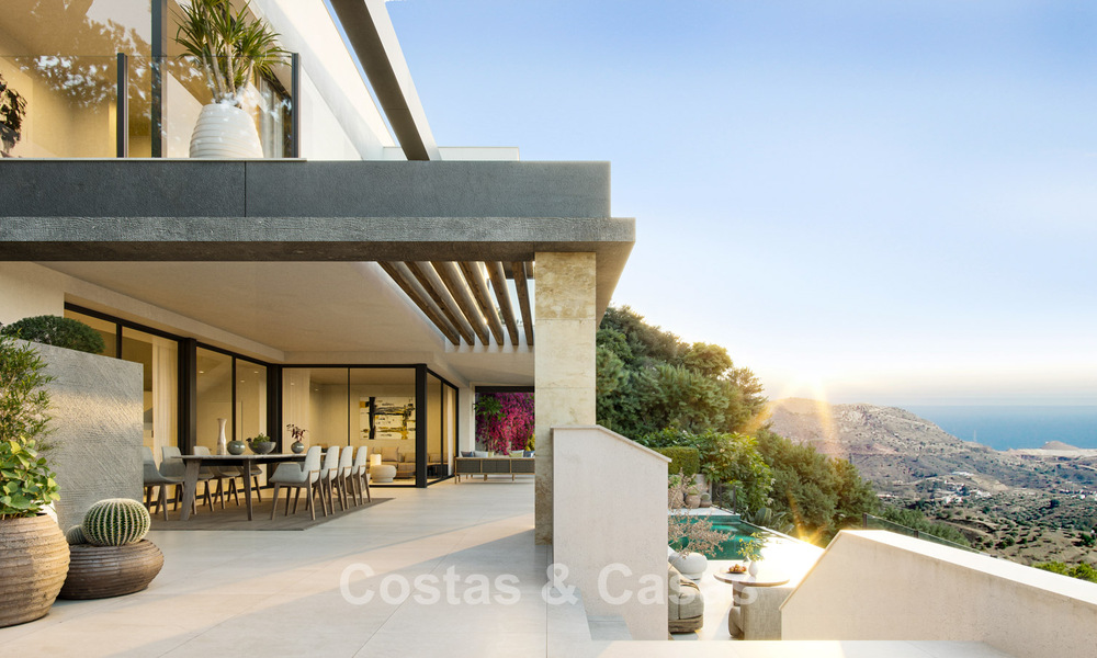 Modern new build villa with panoramic sea views for sale surrounded by greenery east of Malaga centre 782579