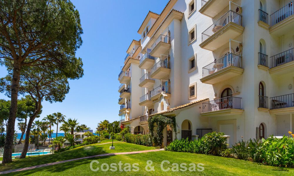 Duplex penthouse with sea views for sale in a gated, frontline beach complex in Puerto Banus, Marbella 782236