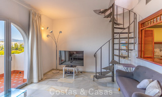 Duplex penthouse with sea views for sale in a gated, frontline beach complex in Puerto Banus, Marbella 782245 
