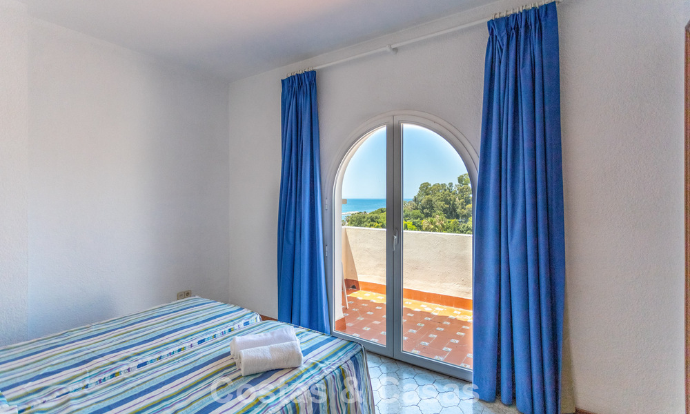 Duplex penthouse with sea views for sale in a gated, frontline beach complex in Puerto Banus, Marbella 782253
