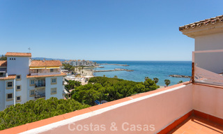 Duplex penthouse with sea views for sale in a gated, frontline beach complex in Puerto Banus, Marbella 782258 