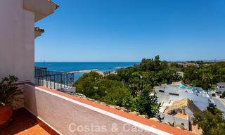 Duplex penthouse with sea views for sale in a gated, frontline beach complex in Puerto Banus, Marbella 782261 