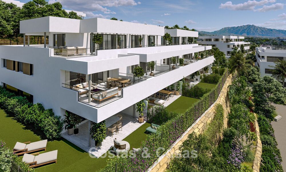 New project of contemporary luxury apartments for sale within walking distance of the beach and sea view in West Estepona 783263