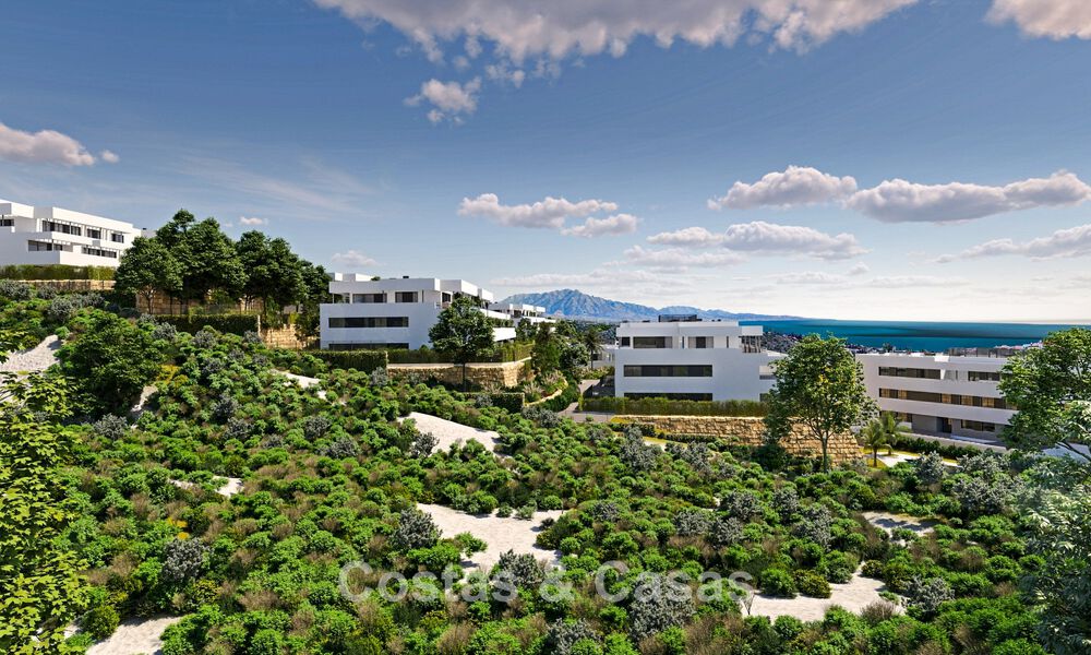 New project of contemporary luxury apartments for sale within walking distance of the beach and sea view in West Estepona 783264