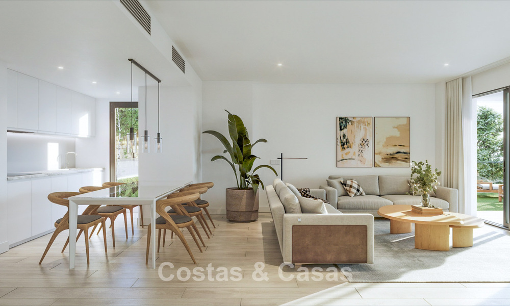 New project of contemporary luxury apartments for sale within walking distance of the beach and sea view in West Estepona 783270