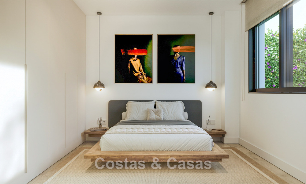 New project of contemporary luxury apartments for sale within walking distance of the beach and sea view in West Estepona 783271