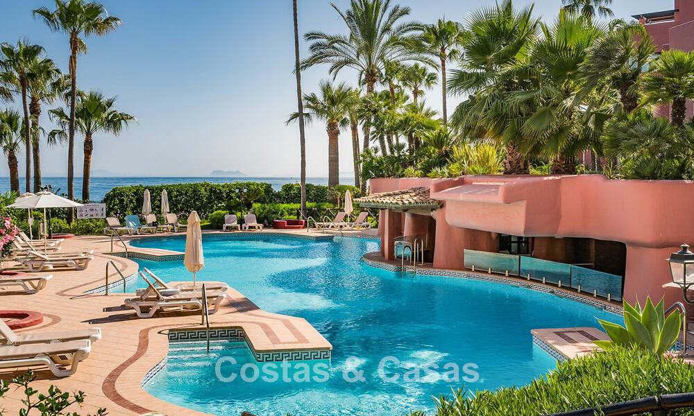 High quality renovated garden apartment with open sea views for sale, frontline beach between Marbella and Estepona 783434