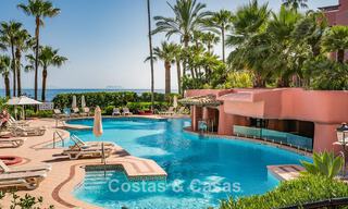 High quality renovated garden apartment with open sea views for sale, frontline beach between Marbella and Estepona 783434 