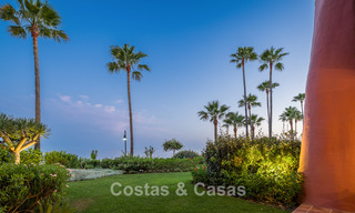 High quality renovated garden apartment with open sea views for sale, frontline beach between Marbella and Estepona 783444 