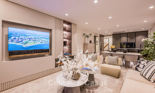 High quality renovated garden apartment with open sea views for sale, frontline beach between Marbella and Estepona 783447 