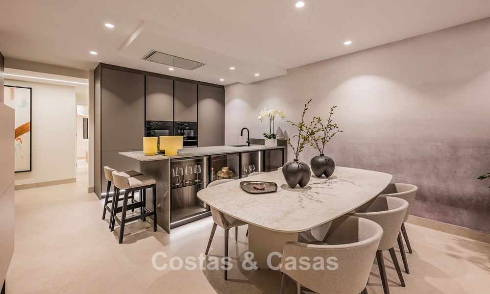 High quality renovated garden apartment with open sea views for sale, frontline beach between Marbella and Estepona 783448