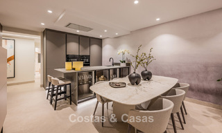 High quality renovated garden apartment with open sea views for sale, frontline beach between Marbella and Estepona 783448 