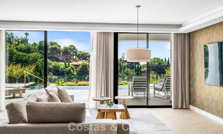 Frontline golf villa with golf and sea views for sale in the prestigious 5* golf resort in Marbella - Benahavis 783379 