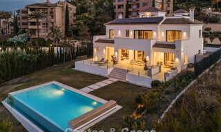 Frontline golf villa in a modern Mediterranean style for sale in Elviria, east of Marbella center 783034 