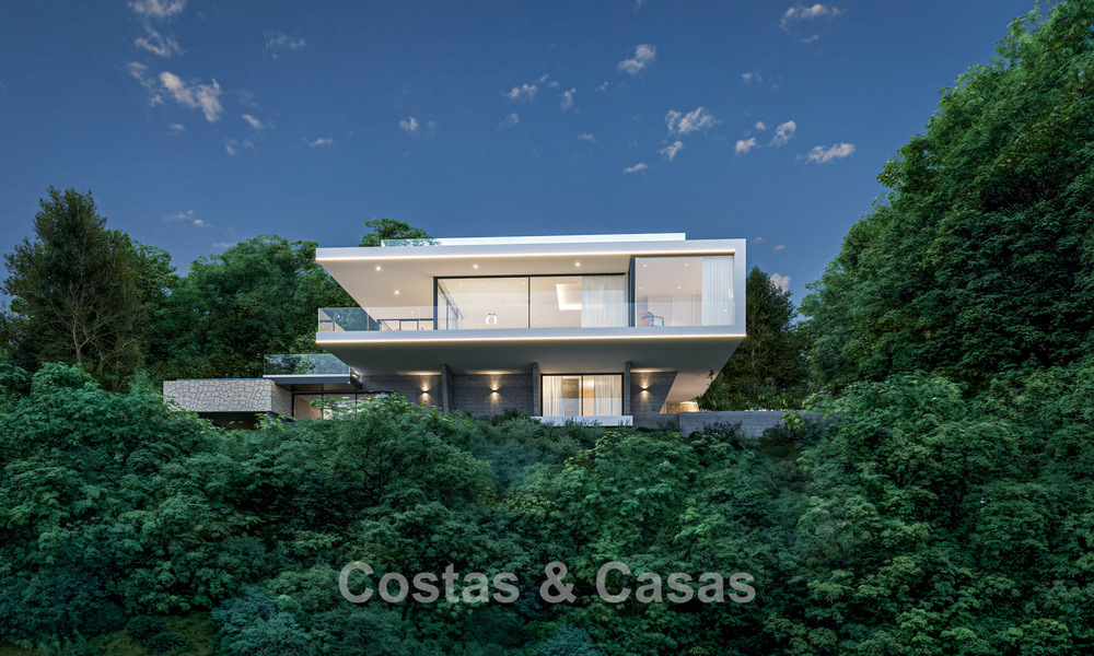 Off-plan new-build villa with cutting-edge architecture for sale in the hills of Marbella - Benahavis 783401