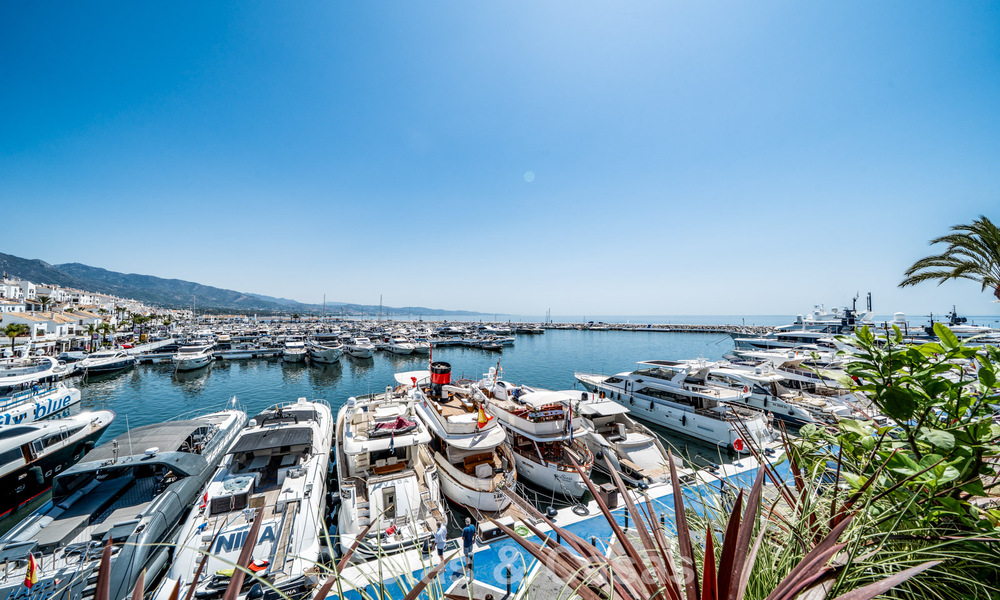 Spacious duplex apartment for sale with stunning views, frontline marina in Puerto Banus, Marbella 784185