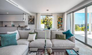 Semi-detached villa with golf, mountain, and sea views for sale close to amenities in Guadalmina and San Pedro, Marbella 784898 
