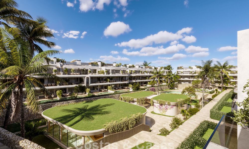 Innovative off-plan apartments for sale within walking distance of amenities and the beach in Estepona, Costa de Sol 784905