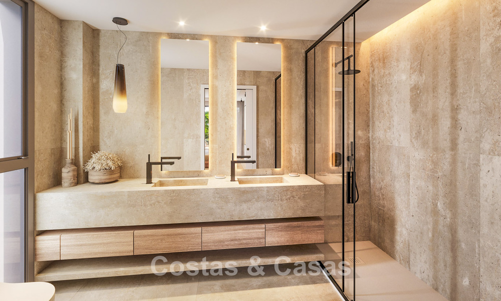 Innovative off-plan apartments for sale within walking distance of amenities and the beach in Estepona, Costa de Sol 784913