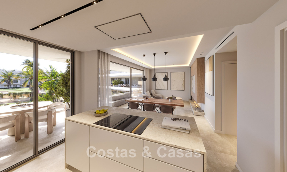 Innovative off-plan apartments for sale within walking distance of amenities and the beach in Estepona, Costa de Sol 784915
