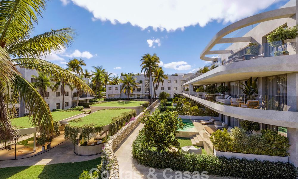 Innovative off-plan apartments for sale within walking distance of amenities and the beach in Estepona, Costa de Sol 784924