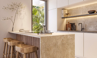 Innovative off-plan apartments for sale within walking distance of amenities and the beach in Estepona, Costa de Sol 784932 
