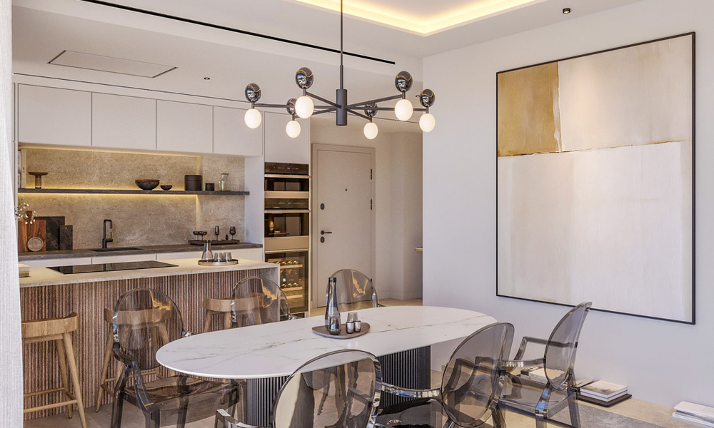 Innovative off-plan apartments for sale within walking distance of amenities and the beach in Estepona, Costa de Sol 784936