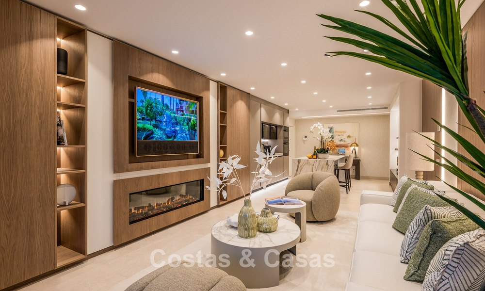Luxury apartment with sea views for sale in a beachfront complex on the New Golden Mile between Marbella and Estepona 785244