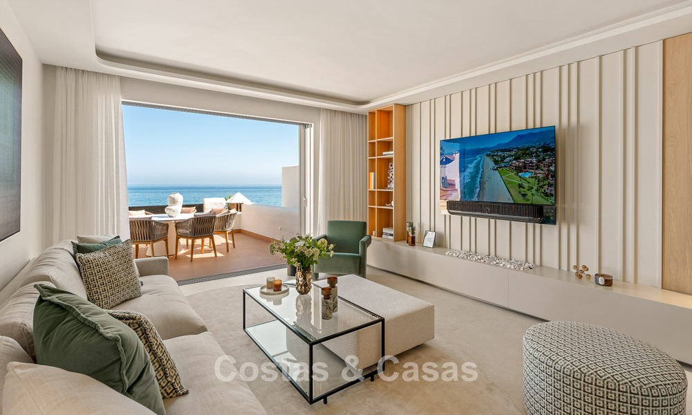 Renovated penthouse with sea views for sale on the beachfront on the New Golden Mile between Marbella and Estepona 785299