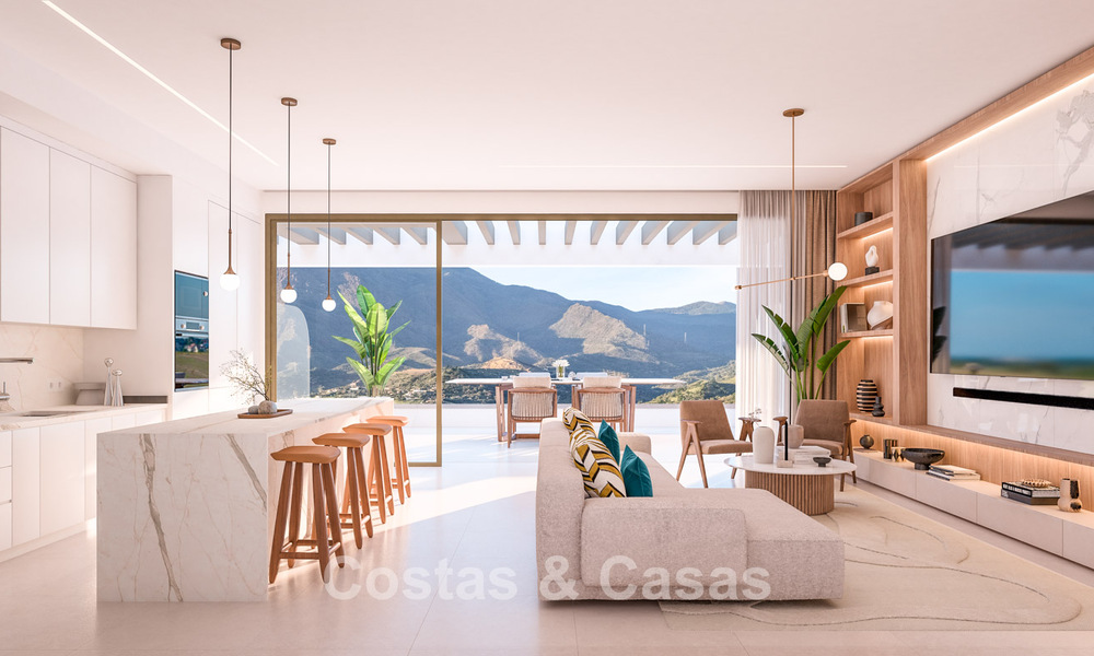 Launch! Innovative off-plan apartments with panoramic mountain and sea views for sale near Estepona town center 785262