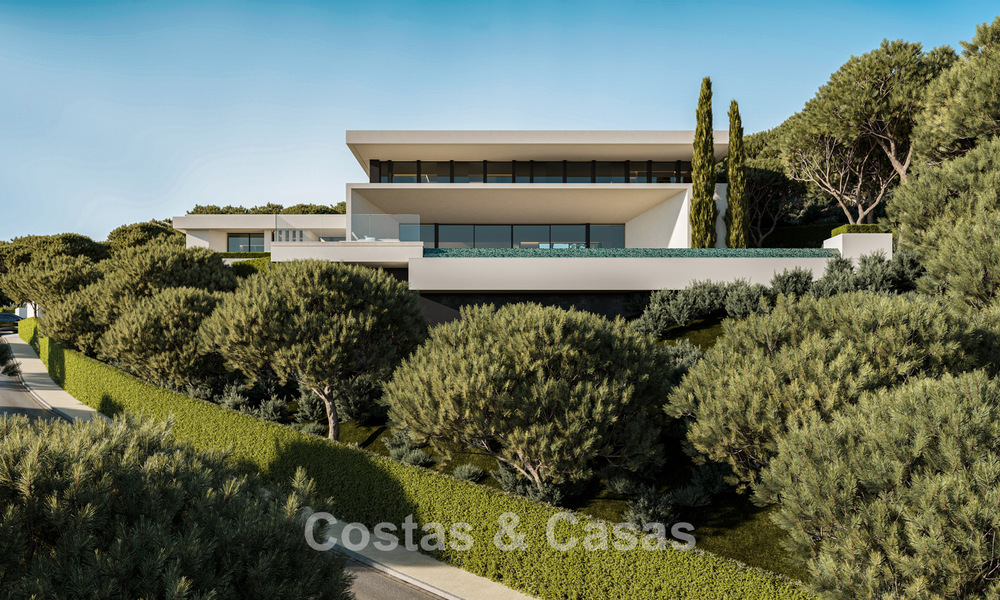Architecturally designed new-build villas with panoramic sea views for sale in a secure urbanization in Benahavis - Marbella 785775