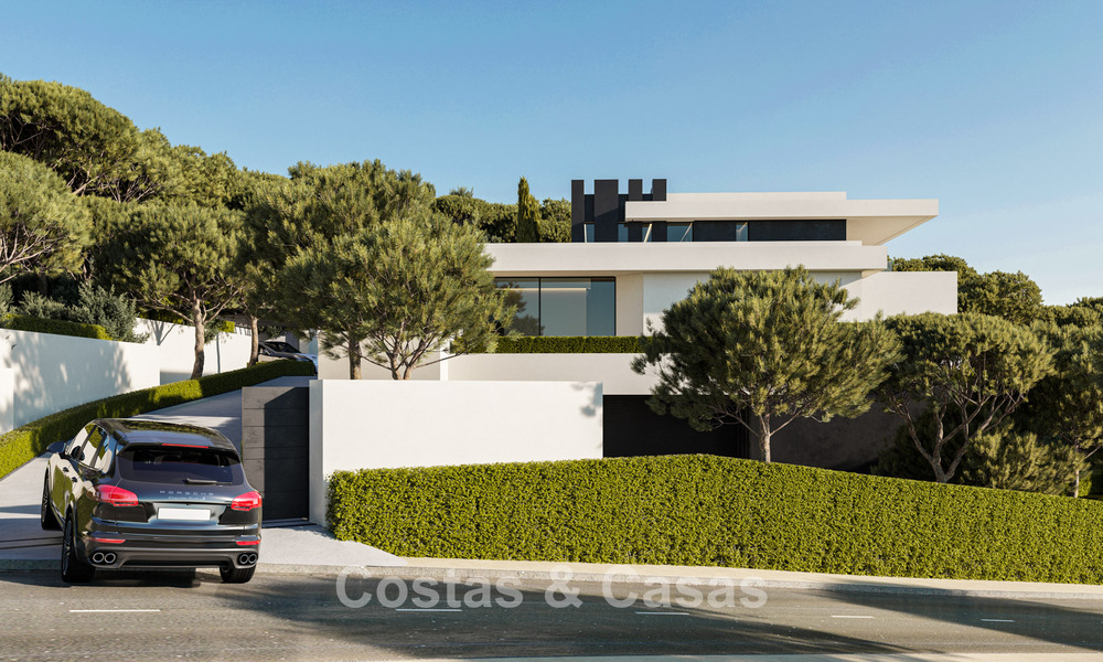 Architecturally designed new-build villas with panoramic sea views for sale in a secure urbanization in Benahavis - Marbella 785776