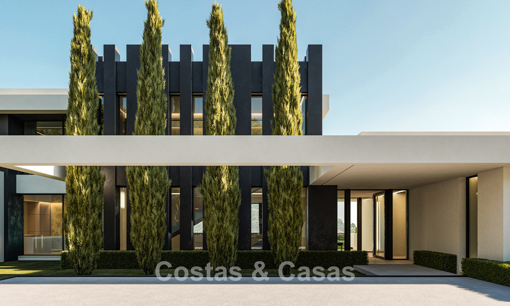 Architecturally designed new-build villas with panoramic sea views for sale in a secure urbanization in Benahavis - Marbella 785778