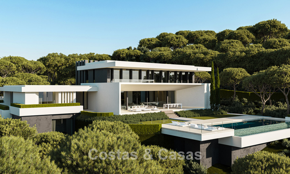 Architecturally designed new-build villas with panoramic sea views for sale in a secure urbanization in Benahavis - Marbella 785780