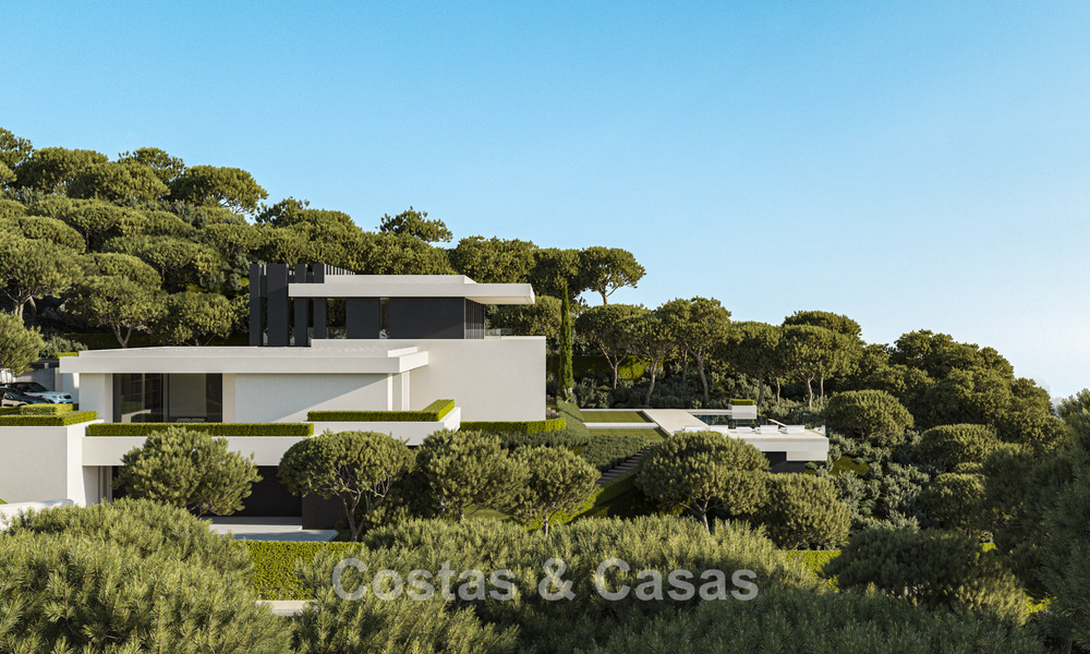 Architecturally designed new-build villas with panoramic sea views for sale in a secure urbanization in Benahavis - Marbella 785782