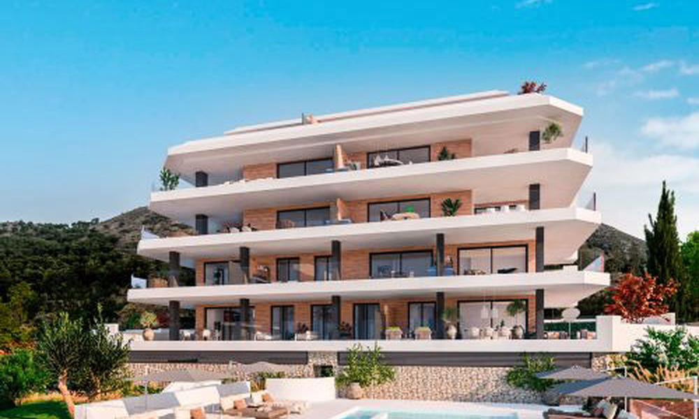 New apartments for sale in a prime location with sea views, between Benalmadena and Fuengirola, Costa del Sol 801826