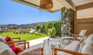 Ground floor corner apartment with a huge private garden for sale in a golf resort in the hills of Marbella - Benahavis 785899 