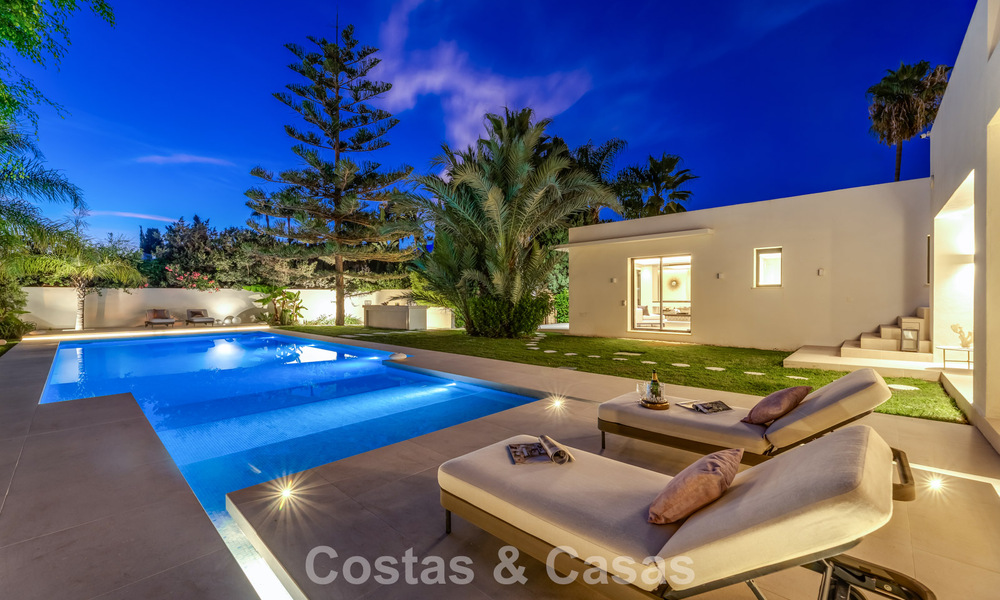 Modernist, single-story luxury villa for sale just steps from the beach east of Marbella center 786776