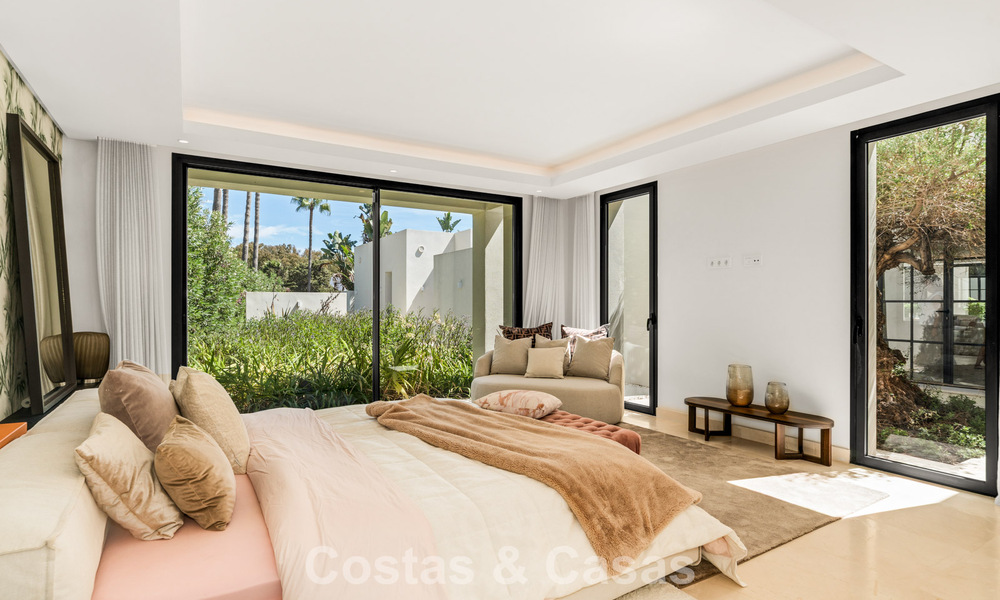 Modernist, single-story luxury villa for sale just steps from the beach east of Marbella center 786789