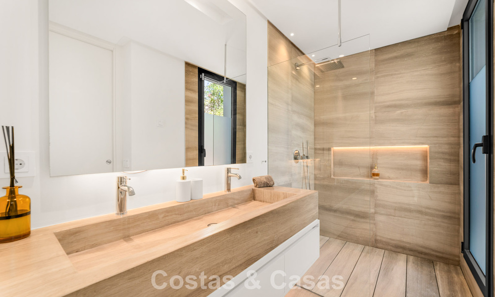 Modernist, single-story luxury villa for sale just steps from the beach east of Marbella center 786790